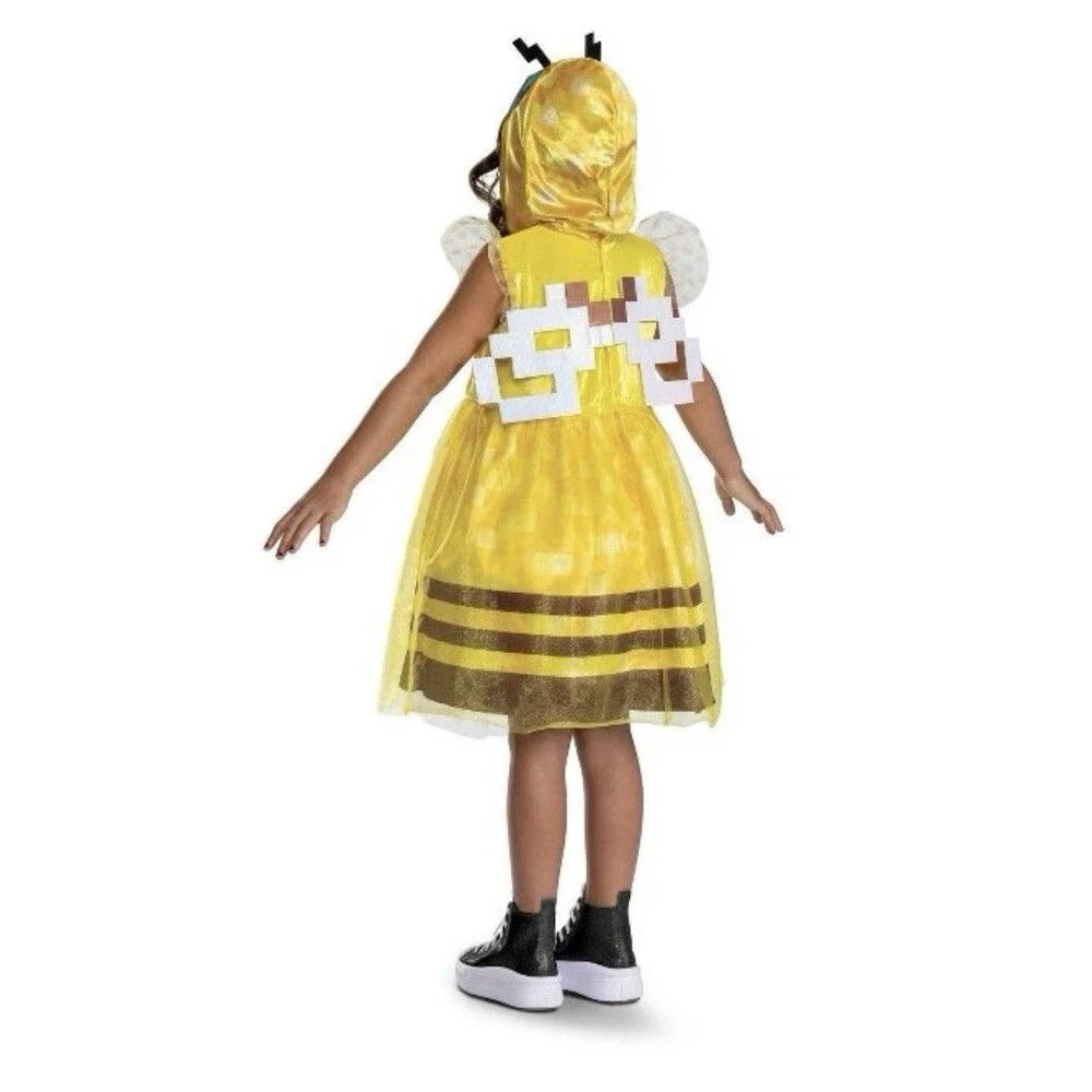 Disguise Minecraft Bee Girl Hooded Child Costume Dress | Small 4-6x